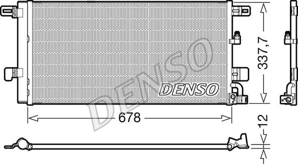Denso DCN02001 - Конденсатор, кондиціонер autocars.com.ua