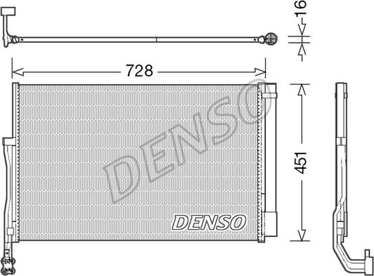 Denso DCN02007 - Конденсатор, кондиціонер autocars.com.ua