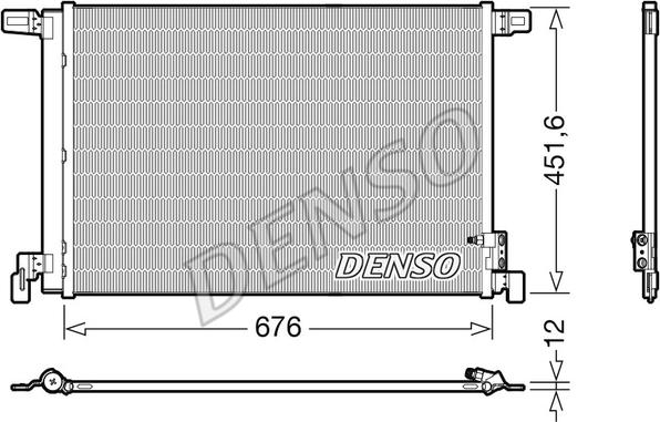 Denso DCN02008 - Конденсатор, кондиціонер autocars.com.ua