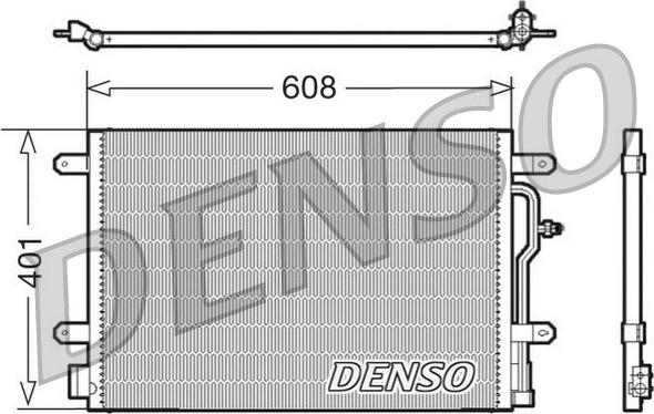 Denso DCN02011 - Конденсатор, кондиціонер autocars.com.ua