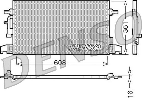 Denso DCN02016 - Конденсатор, кондиціонер autocars.com.ua