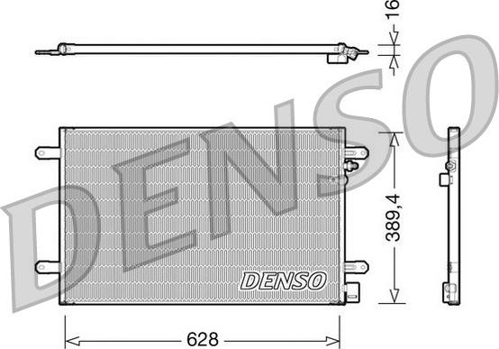 Denso DCN02017 - Конденсатор, кондиціонер autocars.com.ua