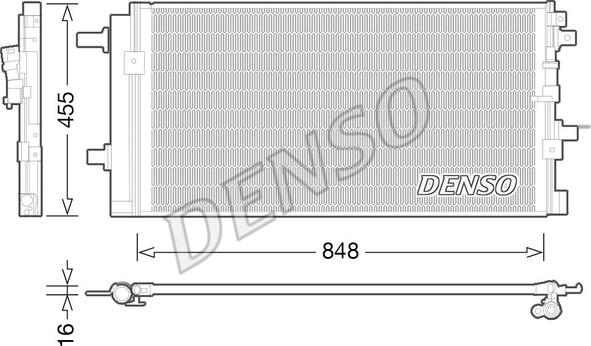 Denso DCN02023 - Конденсатор, кондиціонер autocars.com.ua