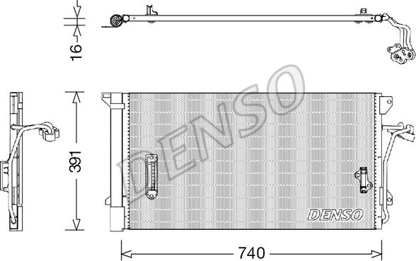 Denso DCN02027 - Конденсатор кондиционера avtokuzovplus.com.ua