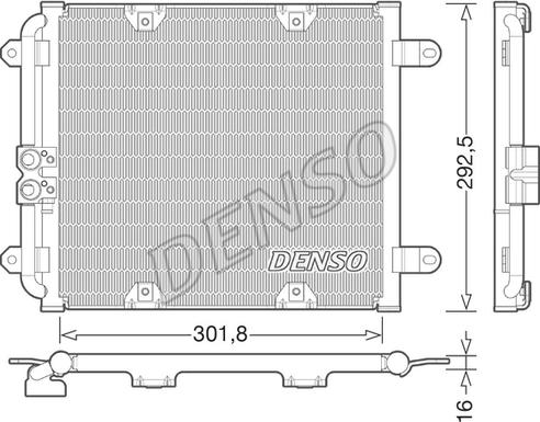 Denso DCN02028 - Конденсатор, кондиціонер autocars.com.ua