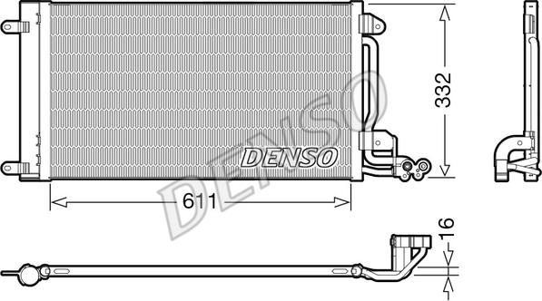 Denso DCN02034 - Конденсатор, кондиціонер autocars.com.ua