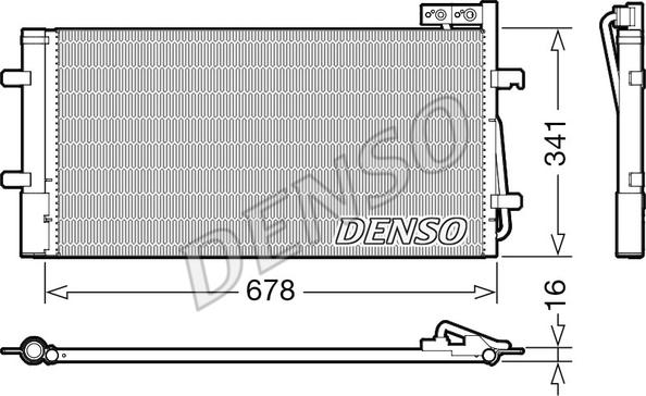 Denso DCN02035 - Конденсатор, кондиціонер autocars.com.ua