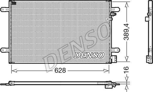 Denso DCN02037 - Конденсатор, кондиціонер autocars.com.ua