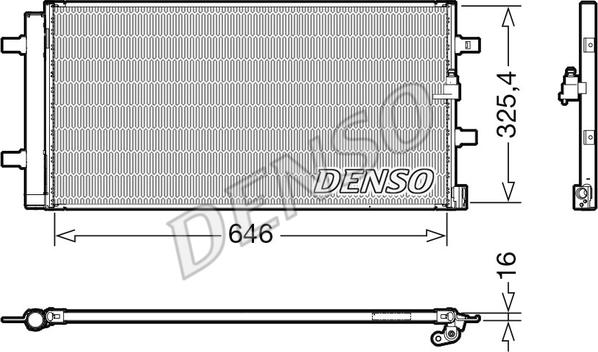 Denso DCN02041 - Конденсатор, кондиціонер autocars.com.ua