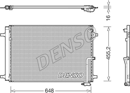 Denso DCN02042 - Конденсатор, кондиціонер autocars.com.ua
