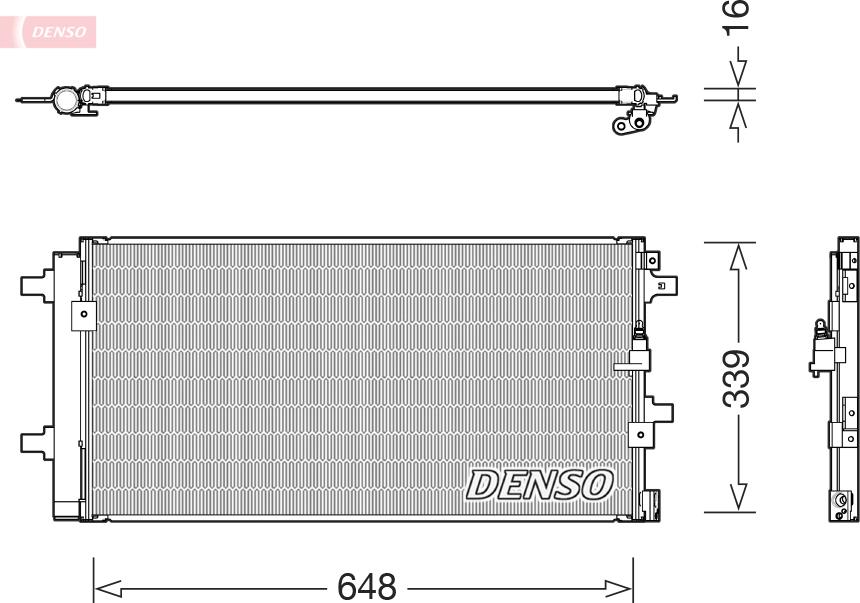 Denso DCN02043 - Конденсатор, кондиціонер autocars.com.ua