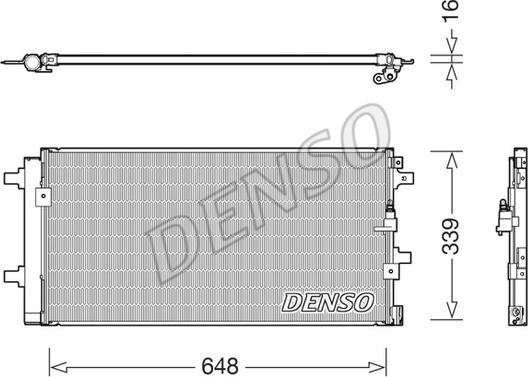 Denso DCN02043 - Конденсатор, кондиціонер autocars.com.ua