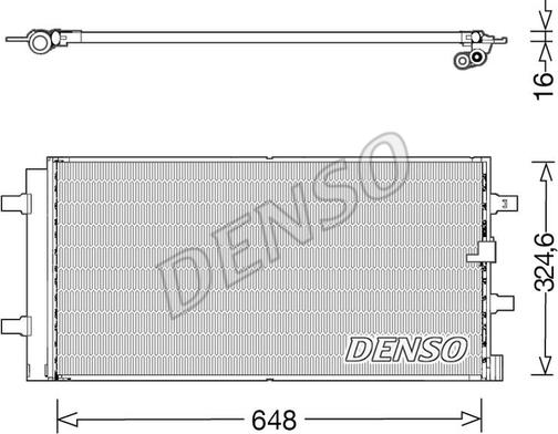 Denso DCN02044 - Конденсатор, кондиціонер autocars.com.ua