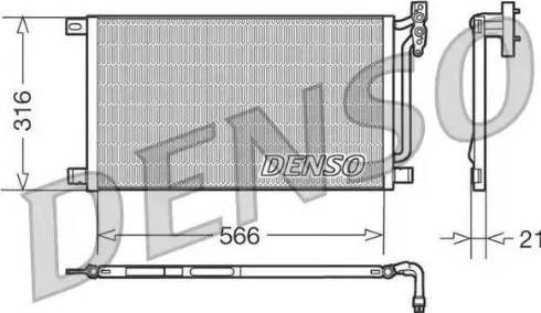 Denso DCN05003 - Конденсатор, кондиціонер autocars.com.ua