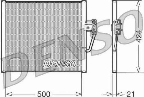 Denso DCN05005 - Конденсатор, кондиціонер autocars.com.ua