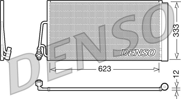 Denso DCN05102 - Конденсатор, кондиціонер autocars.com.ua