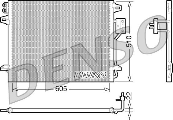 Denso DCN06006 - Конденсатор, кондиціонер autocars.com.ua