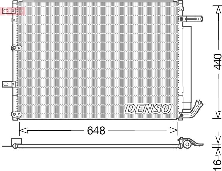 Denso DCN06018 - Конденсатор, кондиціонер autocars.com.ua