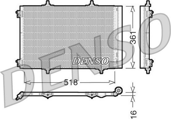 Denso DCN07013 - Конденсатор, кондиціонер autocars.com.ua