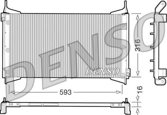 Denso DCN09012 - Конденсатор, кондиціонер autocars.com.ua