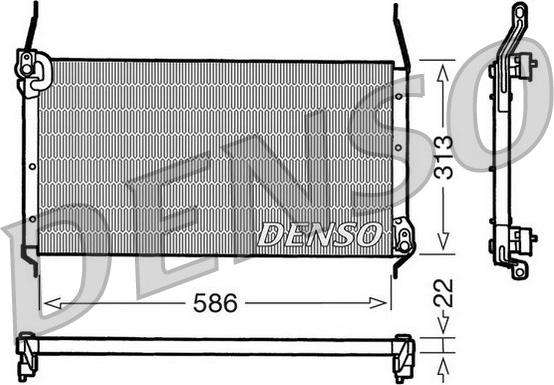 Denso DCN09017 - Конденсатор, кондиціонер autocars.com.ua