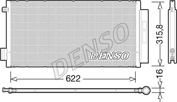 Denso DCN09044 - Конденсатор кондиционера avtokuzovplus.com.ua