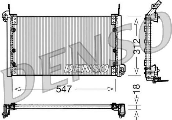 Denso DCN09080 - Конденсатор, кондиціонер autocars.com.ua