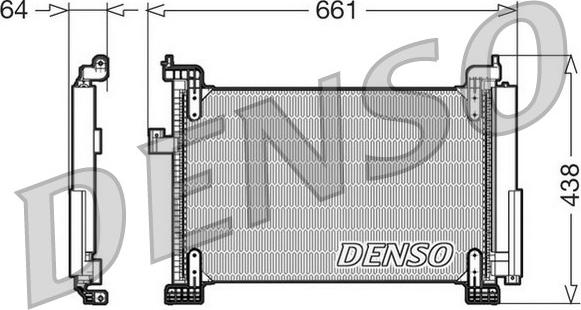 Denso DCN09085 - Конденсатор, кондиціонер autocars.com.ua