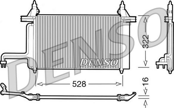 Denso DCN09130 - Конденсатор, кондиціонер autocars.com.ua