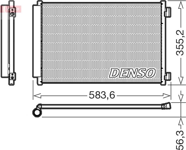 Denso DCN09146 - Конденсатор, кондиціонер autocars.com.ua