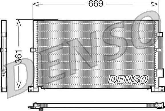 Denso DCN10012 - Конденсатор, кондиціонер autocars.com.ua