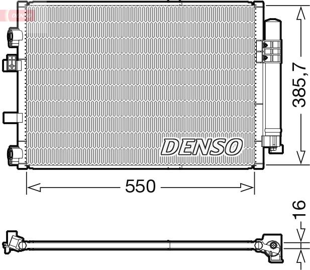Denso DCN10044 - Конденсатор, кондиціонер autocars.com.ua