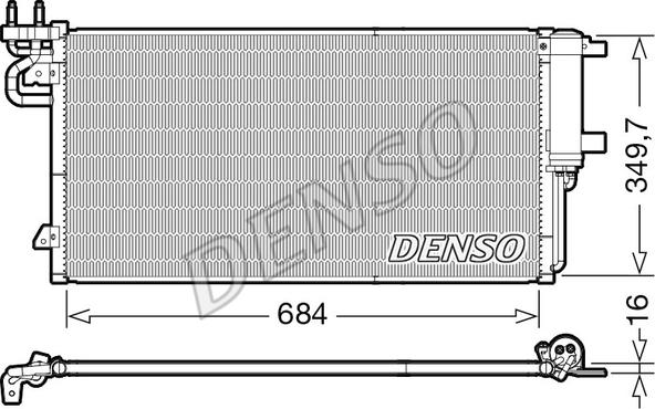 Denso DCN10045 - Конденсатор кондиционера avtokuzovplus.com.ua