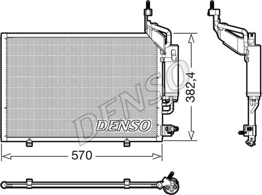 Denso DCN10050 - Конденсатор кондиционера avtokuzovplus.com.ua