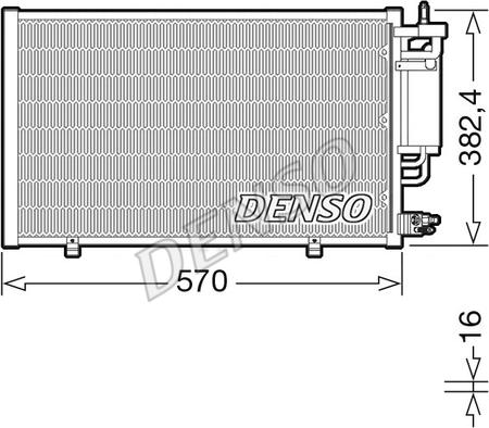 Denso DCN10051 - Конденсатор, кондиціонер autocars.com.ua