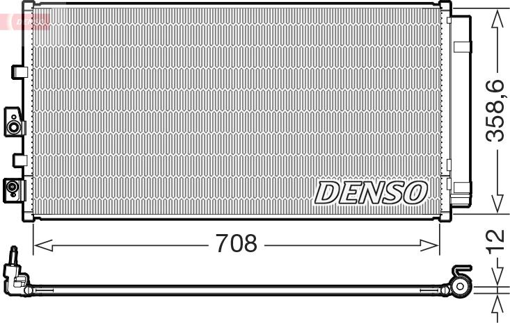 Denso DCN10061 - Конденсатор кондиционера avtokuzovplus.com.ua