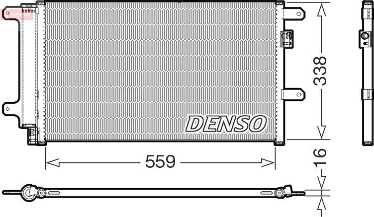 Denso DCN12007 - Конденсатор, кондиціонер autocars.com.ua