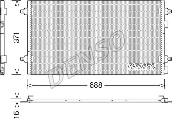 Denso DCN13004 - Конденсатор, кондиціонер autocars.com.ua
