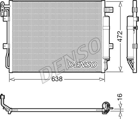 Denso DCN14003 - Конденсатор кондиционера avtokuzovplus.com.ua