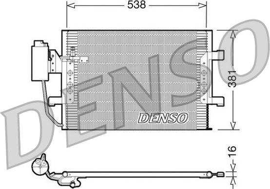 Denso DCN17025 - Конденсатор, кондиціонер autocars.com.ua