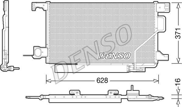Denso DCN17026 - Конденсатор, кондиціонер autocars.com.ua