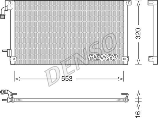 Denso DCN21014 - Конденсатор, кондиціонер autocars.com.ua