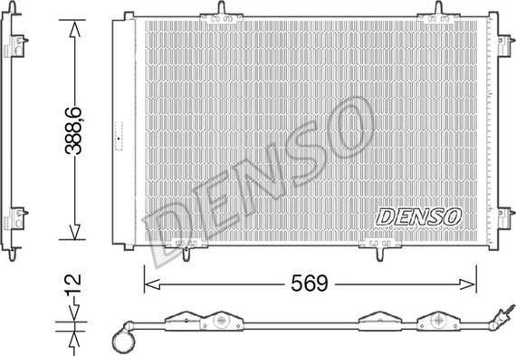 Denso DCN21030 - Конденсатор, кондиціонер autocars.com.ua