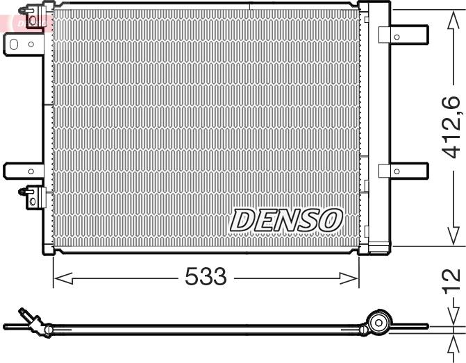 Denso DCN21036 - Конденсатор, кондиціонер autocars.com.ua