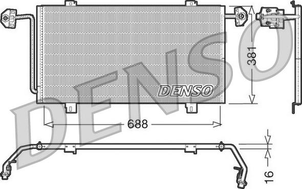 Denso DCN23023 - Конденсатор, кондиціонер autocars.com.ua