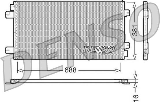 Denso DCN23024 - Конденсатор кондиционера avtokuzovplus.com.ua