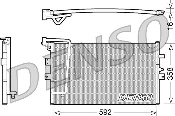 Denso DCN25002 - Конденсатор, кондиціонер autocars.com.ua