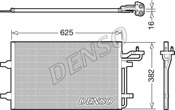 Denso DCN33009 - Конденсатор, кондиціонер autocars.com.ua