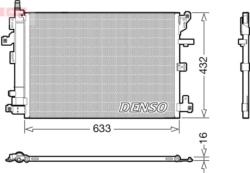Denso DCN33012 - Конденсатор, кондиціонер autocars.com.ua