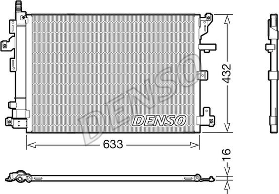 Denso DCN33012 - Конденсатор, кондиціонер autocars.com.ua